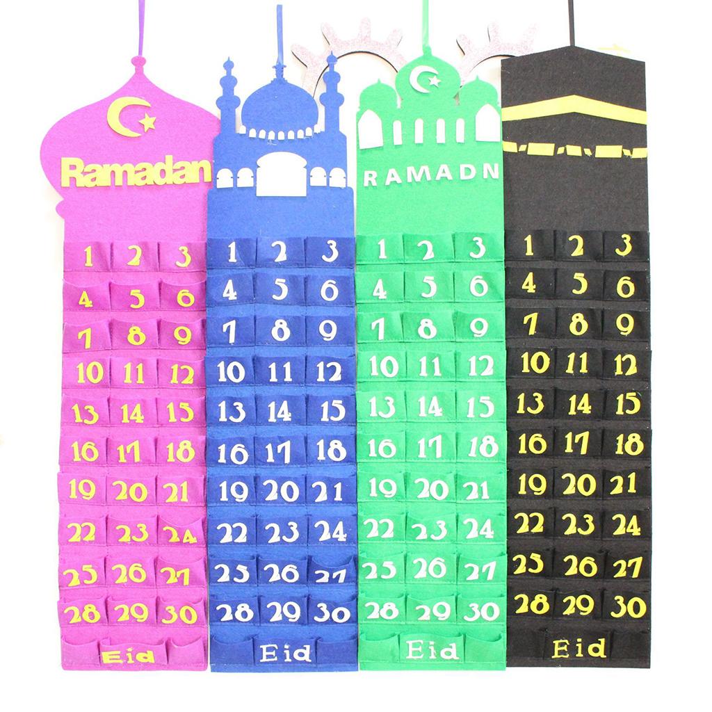 Eid Advent Calendar Hanging Storage Bag Party Decor
