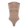 Women’s Sleeveless Mock Turtle Neck Bodysuit T-Shirt Soft Slim Fit Stretchy Layer Top Classic Jumpsuit