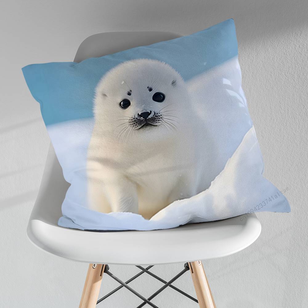 

Animal Seal Cute Throw Pillow Case Living Room Sofa Cushion Cover For Home Bedroom Decoration Protector 30x30cm