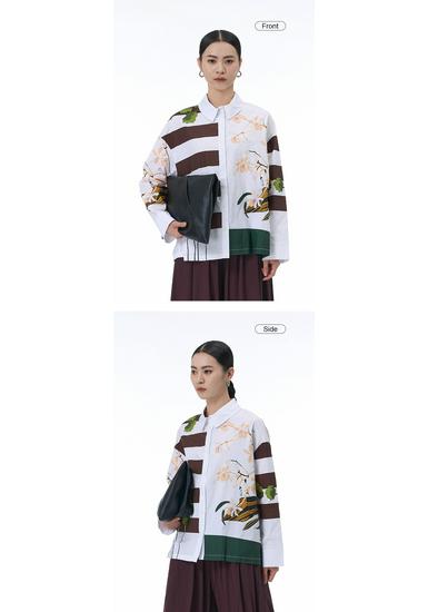 2026 Spring/Summer Trendy Korean/Japanese Style Plus Size Women's Loose Long Sleeve Print Shirt 69213