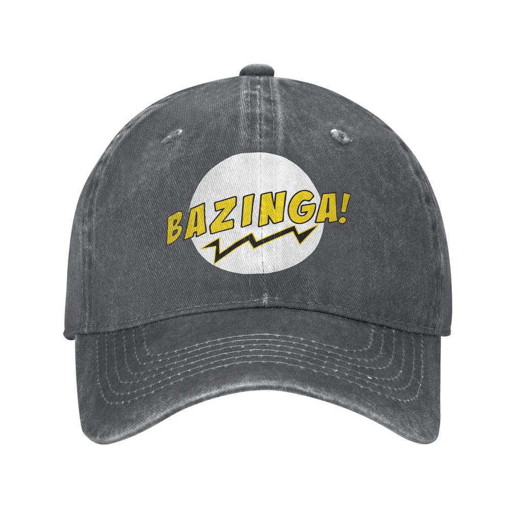 Vintage Bazinga The Big Bang Theory Baseball Cap Unisex Distressed Washed Snapback Cap TV Show Outdoor Workouts Soft Hats Cap