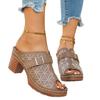 Übergrößen Schuhe für Damen 36-43 Sommer 2026 Mode Damen zum Hineinschlüpfen Plateau Hoher Absatz Bequem Offene Zehenpartie Damen Sandalen