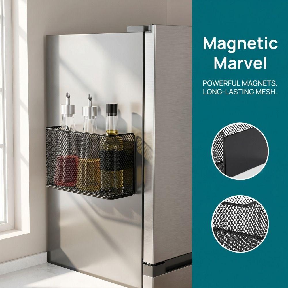 Ideal Magnetic Storage Rack Versatile Magnetic Container Storage Rack Organizer  Kitchen Use