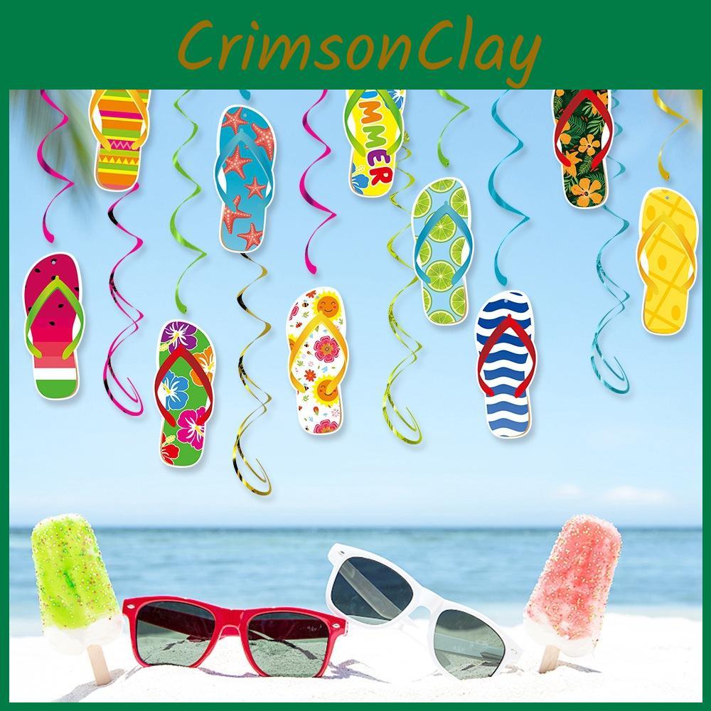Party Hawaii Summer Decorations Spiral Flip Flops Hanging Decoration For Beach