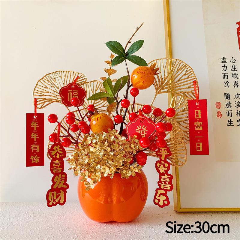 Chinese New Year Decoration Wedding Decoration Horse Year Decoration Flower Vase Hug Bucket Spring Festival Home Decor