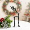 Black Reindeer Christmas Ornament Lightweight Metal Figurine Xmas Decoration Home Table Centerpiece Office Decor