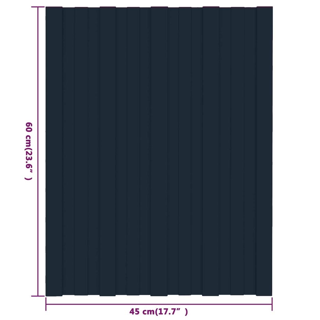 Roof Panel 12 pcs Anthracite 60 x 45 cm Galvanized Steel