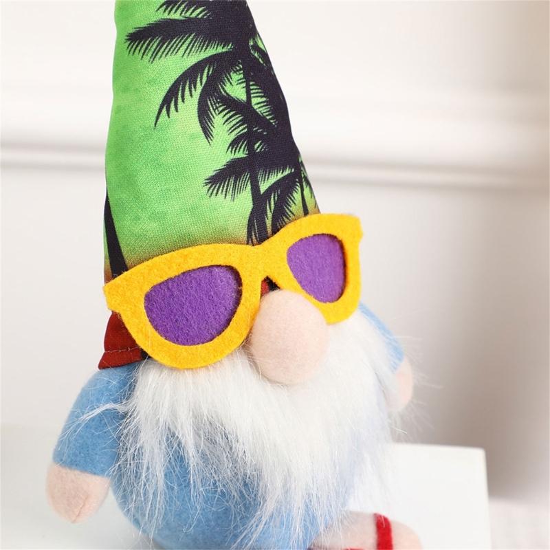 Hawaii Gnome Decorations for Farmhouses Home Beach Gnome Tiered Tray Decors Kitchen Shelf Table Tomtes Ornament Craft