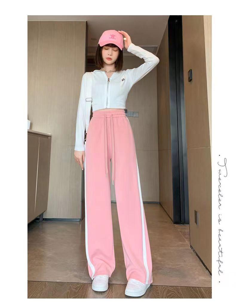 Women's High Waist Wide-Leg Slimming Sports Pants - Versatile Casual Trousers for Autumn & Summer 2024