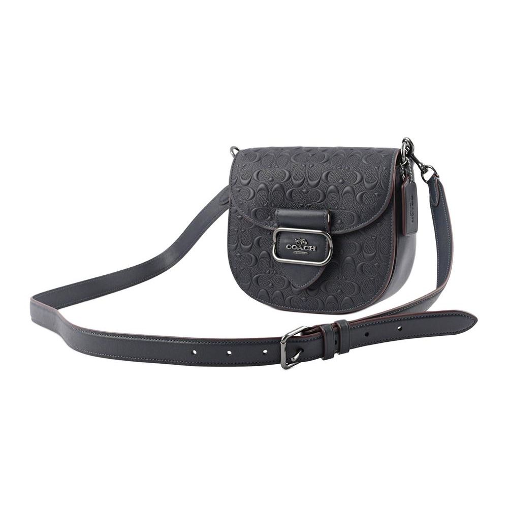 Coach Morgan 20 Classic Buckle Closure Leather Saddle Bag Women Shoulder Bag Midnight-Navy CF318-QBBHP