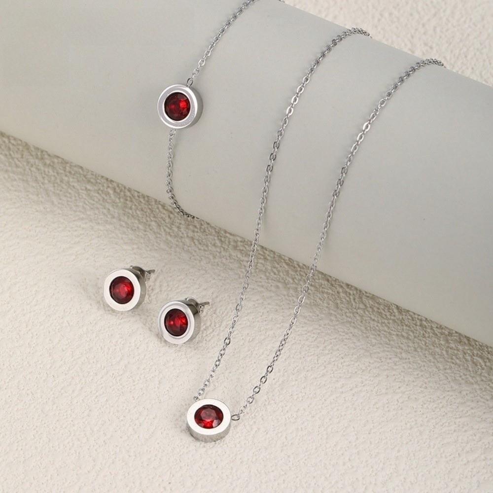 Round Crystal Stainless Steel Bracelet Coloful Moissanite Bracelet  for Gifts