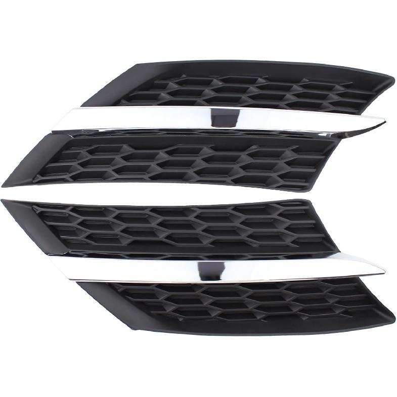 ApplianPar Front Left and Right Side Upper Hood Bumper Grille Grill Bezel Cover for Toyota RAV4 2013-2016