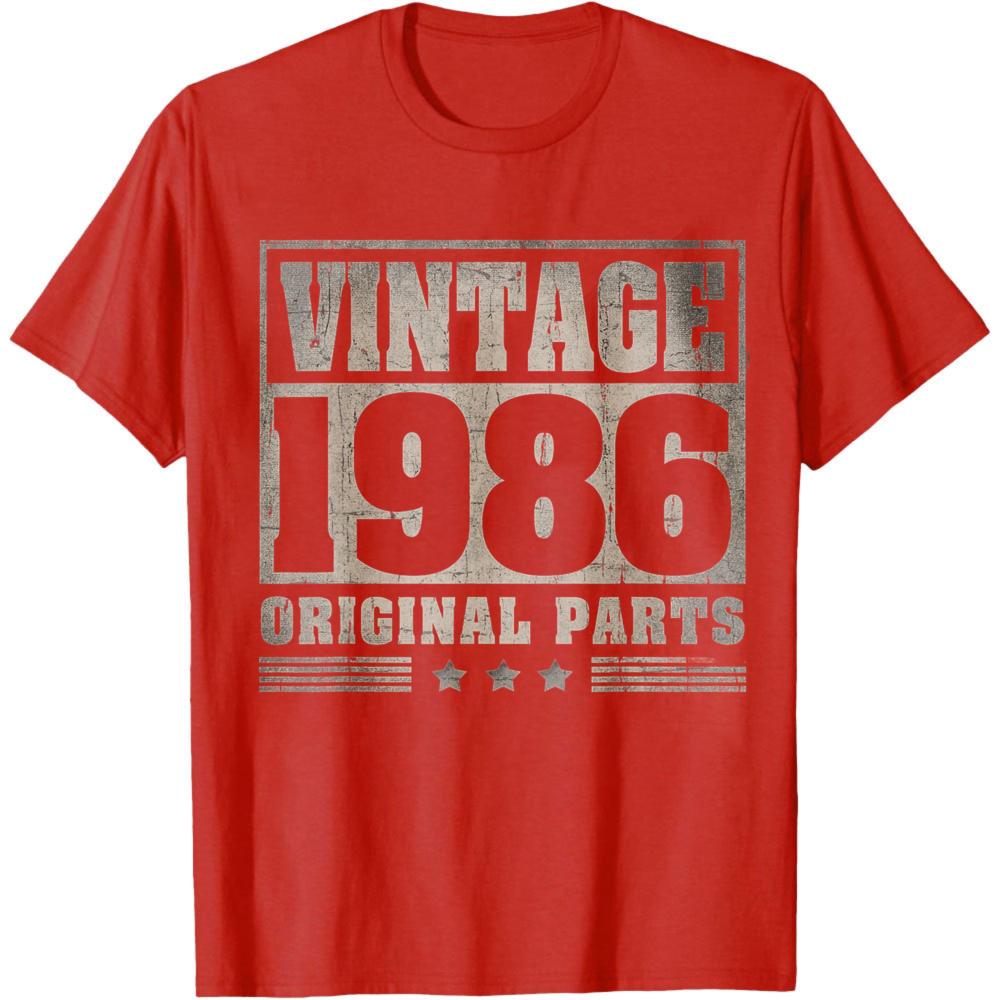 

Vintage 1986 Original Parts Summer Men TShirt Classic Retro Design Casual Wear For Birthday Gift Anniversary Present S