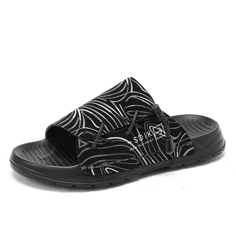 

Sports one-word slippers men s summer 2025 new outer wear thick-soled non-slip outdoor straps sandals men s trendy shoes 39