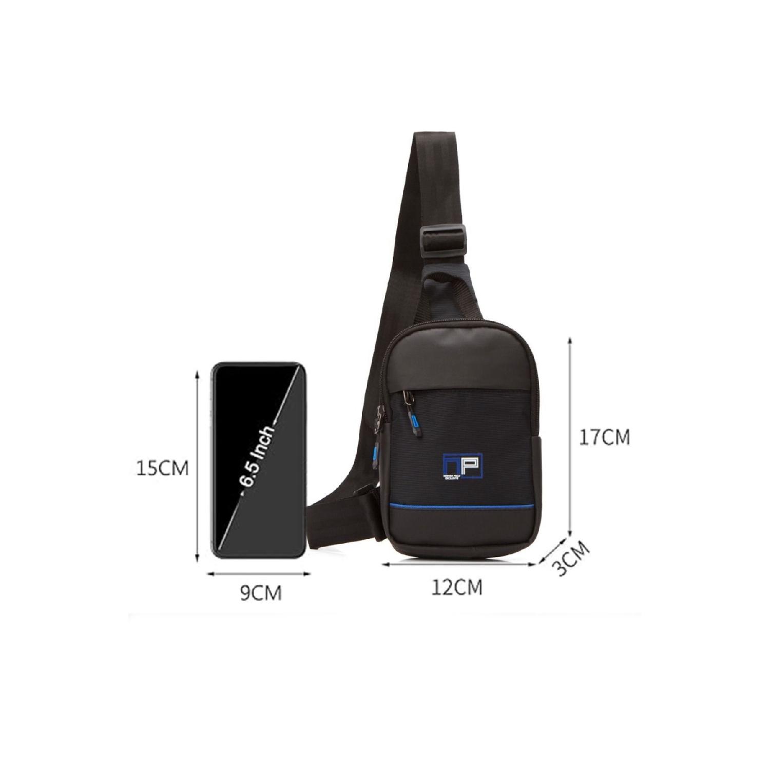 

Unisex Black Crossbody Waist And Shoulder Bag With Phone Compartment