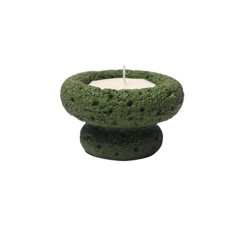 Colored Cement Mold Candle Holder Artificial Hand-sprayed Candle Plate for Crafts Tea Light Tray Concrete Plaster Molds