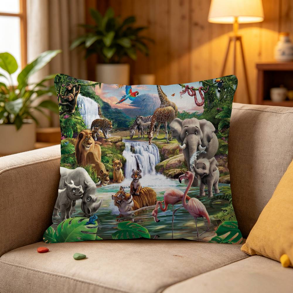 Jungle animals adventure Cushion Cover 30x50 Polyester Sofa Cushions Decorative Throw Pillows Home Decoration Pillowcover