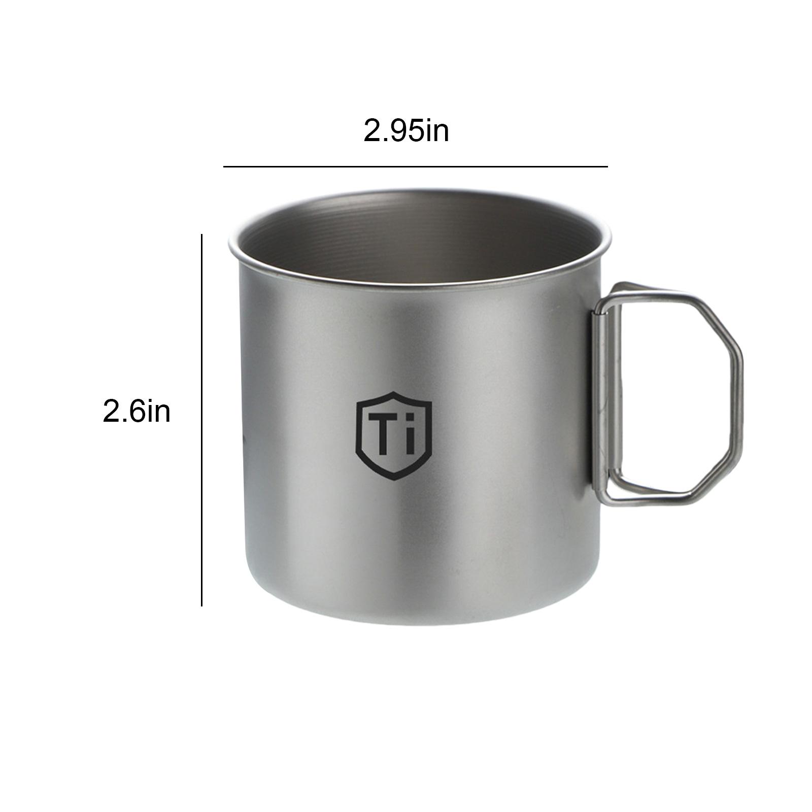 

Titanium Alloy Camping Water Cup with Foldable Handle Camping Cups Ultralight Travel Cutlery Picnic Utensils