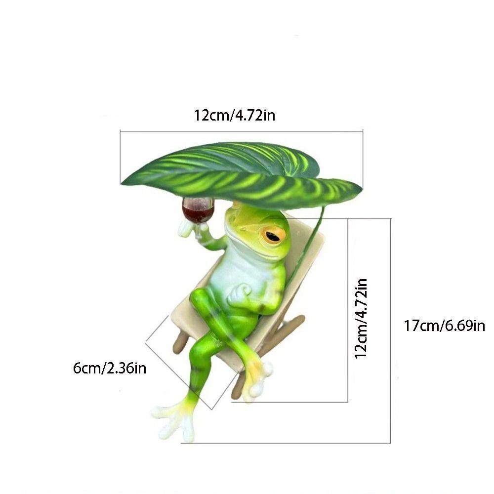 Cute Vacation Frog Ornament Resin Miniatures Figurine Desktop Ornament Garden Frog Statue  Bonsai