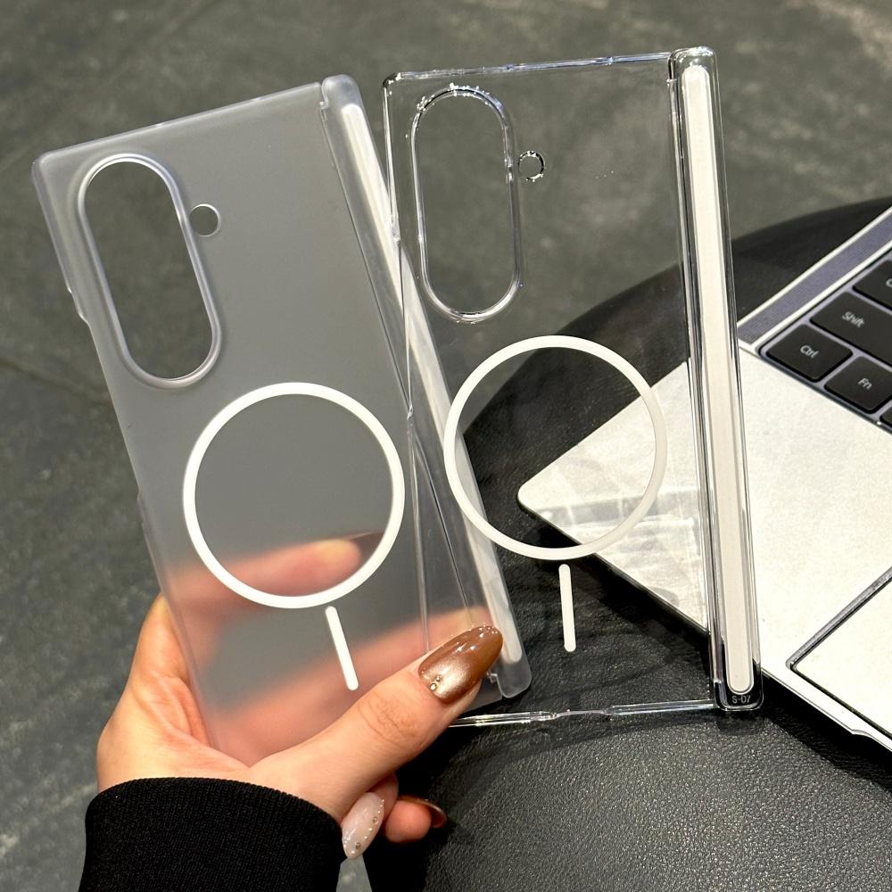 Matte Transparent Ultra Thin Magnetic Charging Case For Samsung Galaxy Z Fold7 Fold 4 5 6 Zfold7 with Hinged Shockproof Cover