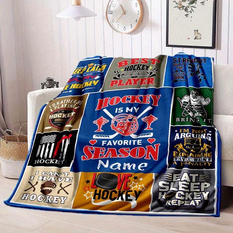 Hockey Customize Your Name Blanket Warm Comfortable And Soft Blankets Are Suitable For Home Chairs Office Sofas Sofas Office Camping And Gifts For