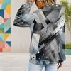 Women Plus Size Off White Printed Long Sleeve Drawstring Hoodie With Kangaroo Pocket