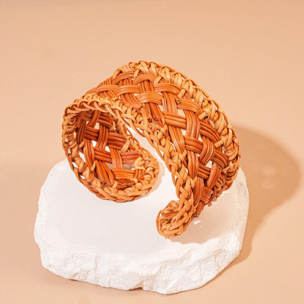 Hand Ring Ethnic Style Bangle Handmade Bohemian Braided Bracelet Rattan Woven Bracelet  Vacation
