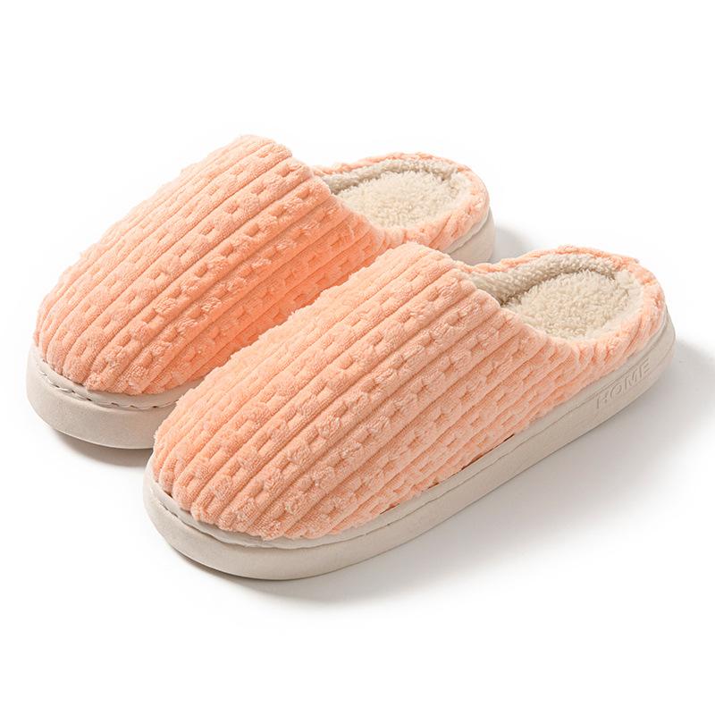 

Теплые хлопковые тапочки осень и зима для дома в помещении, термосумка и толстая подошва, плюшевые тапочки для пары Size 36-37 [size 1-2 smaller shoes]