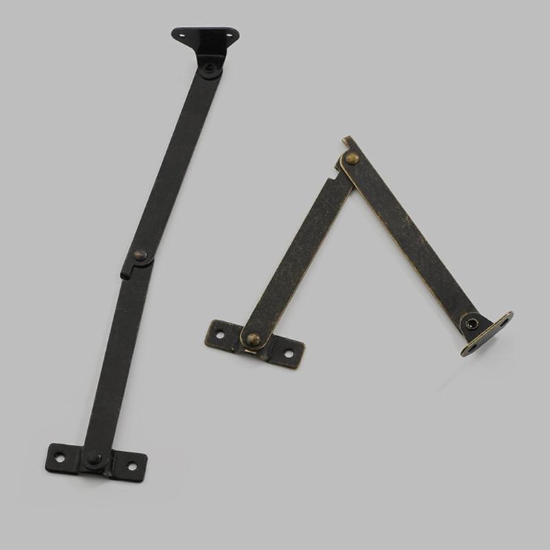 2Pcs Metal Lid Support Hinges Lift Up Stay Hinge Folding Support Hinges for Wood Box Jewelry Case Cabinet Easy To Use