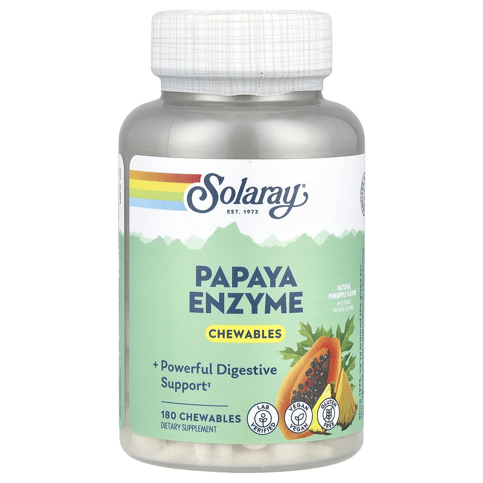 

Papaya Enzyme, Natural Pineapple, Chewable 180 Tablets