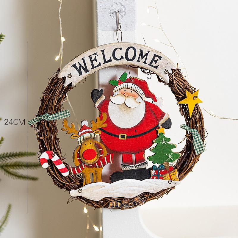 

Рождественские расписные цветочные гирлянды, кольца из лозы, украшения для дверей, стен, стеклянной витрины, праздничное оформление сцены