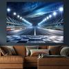 A night scene background picture of a racing track suitable for sports events, very suitable for birthday celebration activities