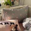 Plaid Bow Knot Pillow Cover Korean Y2k Fashions Girlish Heart Blackpink Room Decor Sleeping Pillow Cover Bedroom Decoration Gift
