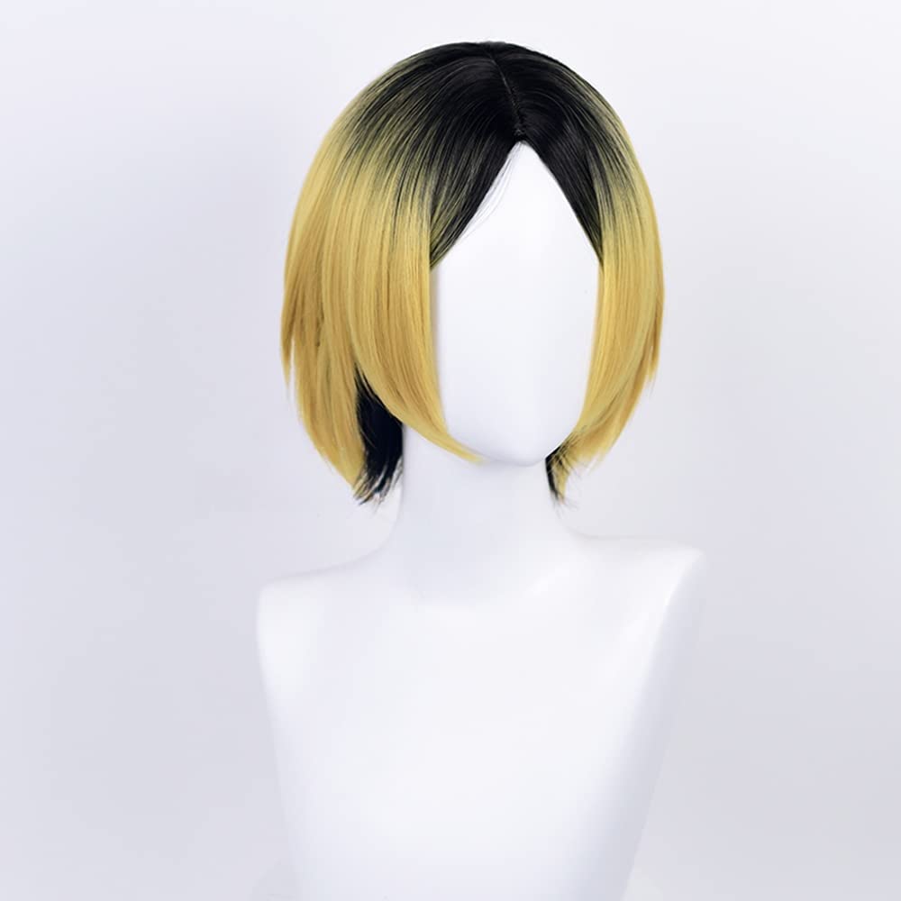 Cosplay Full Cosplay Halloween Includes Net and Yellow Polished Wig, Wig, Short, Heat-Resistant, Wig, Event, Costume, Comb, (Kozume Short)