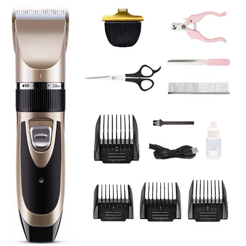 Wiederaufladbarer Haustier-Haartrimmer für Katzen und Hunde, Spezielles Schönheitszubehör-Set für Tierhandlungen, Elektrischer Haarschneider für Haustiere