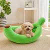 Banana-Shaped Soft Pet Cozysnooze Fruit-Shaped Bed with Raised Sides