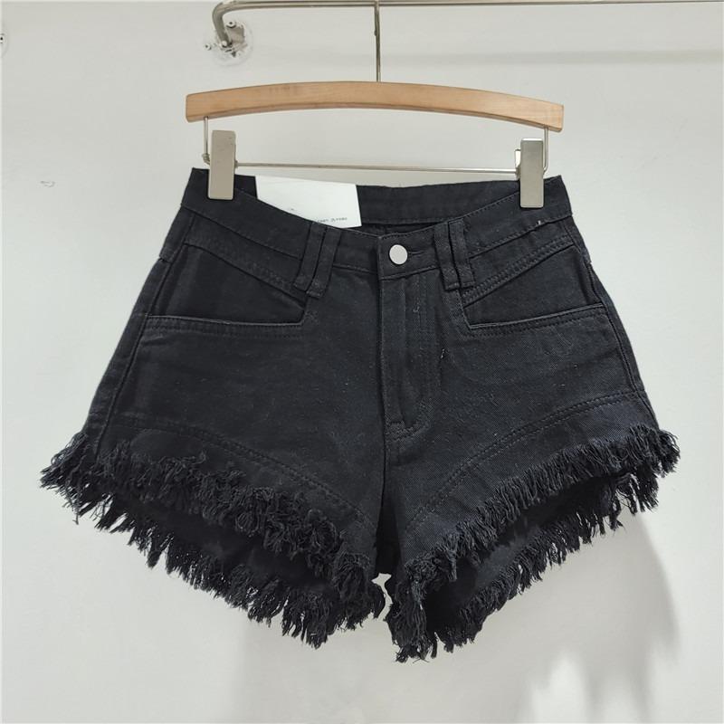 Denim Shorts Women's Jeans High Waisted Tassel Design A Line Wide Leg Pants Booty Shorts