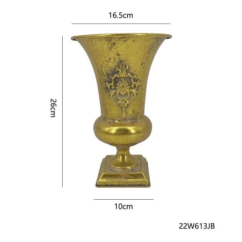 Europejski Styl Żelazny Wazon Hol Wejściowy Kompozycja Kwiatowa Na Biurko w Salonie Dekoracja Klasyczny Ozdoba na Przyjęcie Świąteczne