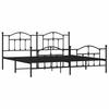 Metal Bed Frame with Headboard and Footboard Black 193 X 203 Cm