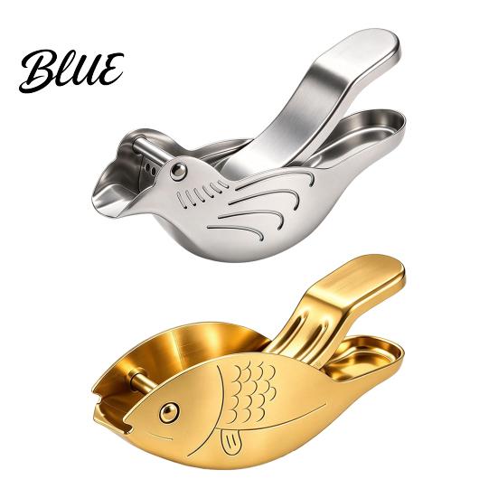 Lightweight Squeezer for Travel 2Pcs Fish Shape Lemon Squeezer Stainless Steel Manual Citrus Juicer Portable Hand Press Limes Oranges Cocktails,
