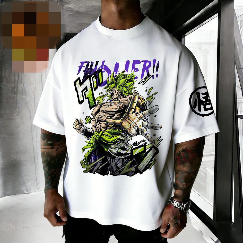 Summer 2D Printed Dragon Ball Broly Retro High-quality Cotton Men's Oversized T-shirt Family Unisex Casual Short Sleeves