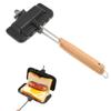 Coollooda Hot Sandwich Direct Heat Detachable Single Separable Top and Wooden Easy To Fully Hot Sandwich Grill Cheese Home Use Maker, Type, Handle,