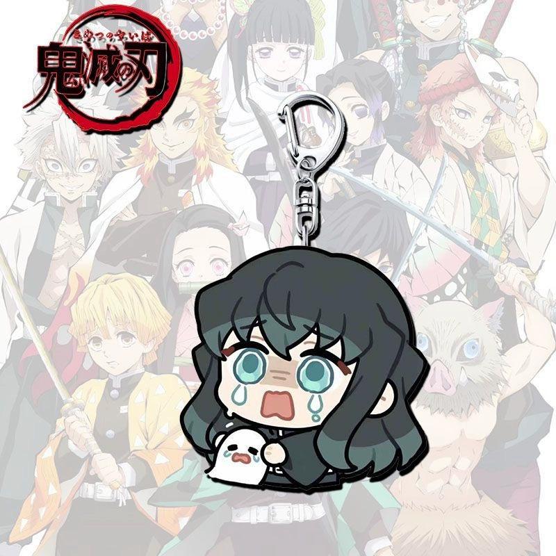 Keychain Pendant Anime Demon Slayer Kimetsu No Yaiba Kamado Tanjirou Double Sided HD Bag Pendant Gift For Fans Cosplay Props Jewelry Gift