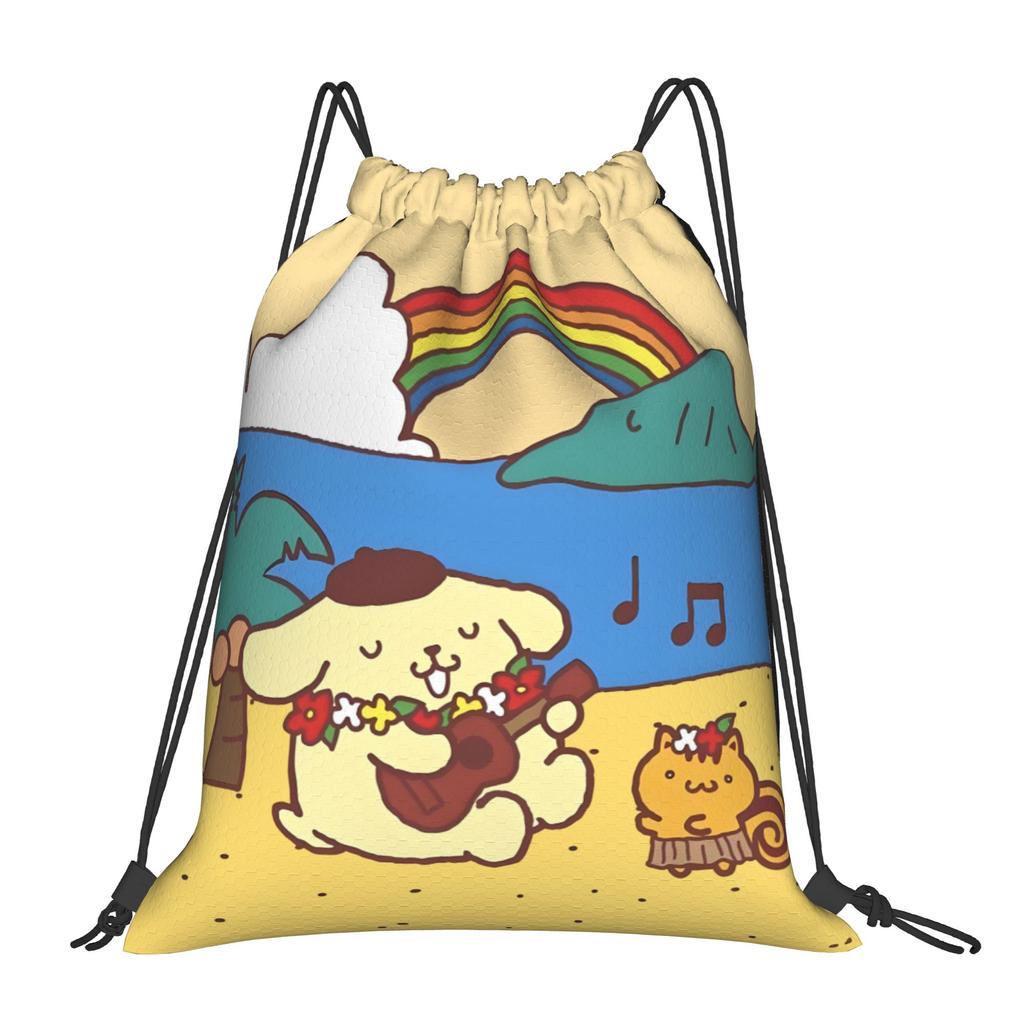 Custom P-Pompompurines Drawstring Bag for Shopping Yoga Backpacks Men Women Cute Dog Sports Gym Sackpack