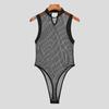 INCERUN Summer Sexy Gym Muscle Men's Fashion See Through Mesh Sleeveless Jumpsuit Singlet Panties Underwear Sweat Suit