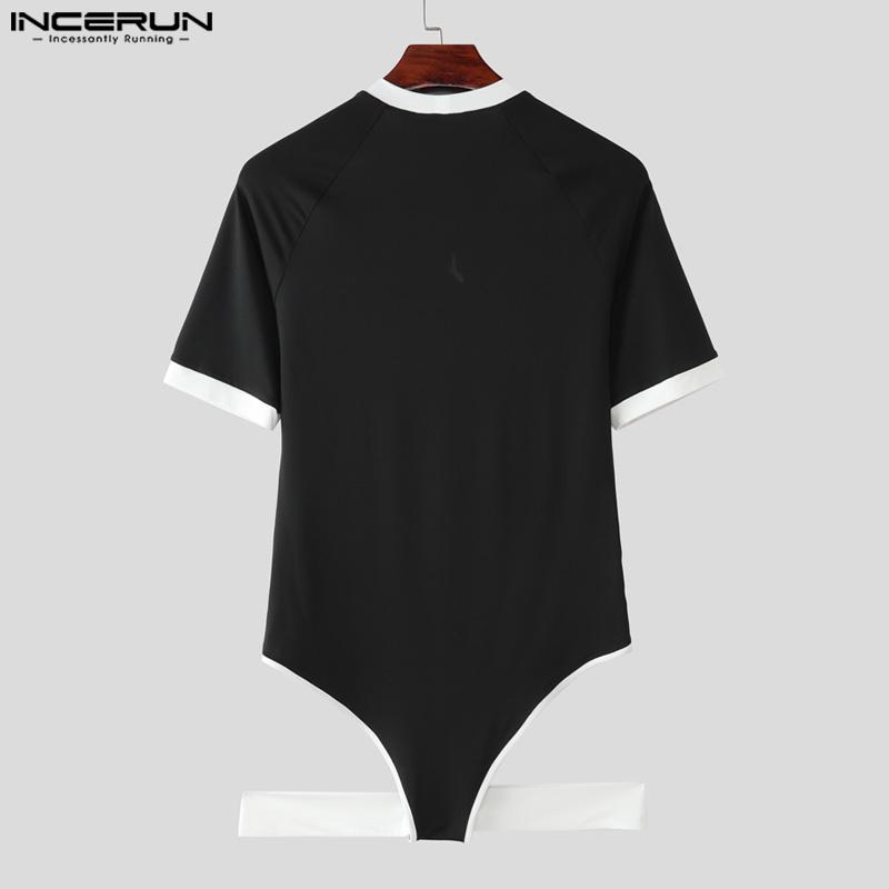 INCERUN Men's Sleeveless Stitching Jumpsuits One Piece Suit Playsuits Underwear Pajamas