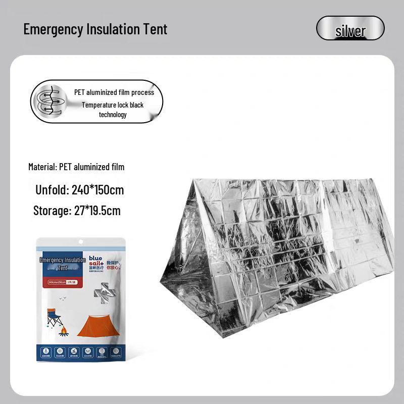Blue Sail High-Grade Quick Setup Wilderness Survival Tent: Wear-Resistant Outdoor Self-Rescue Tent In Stock