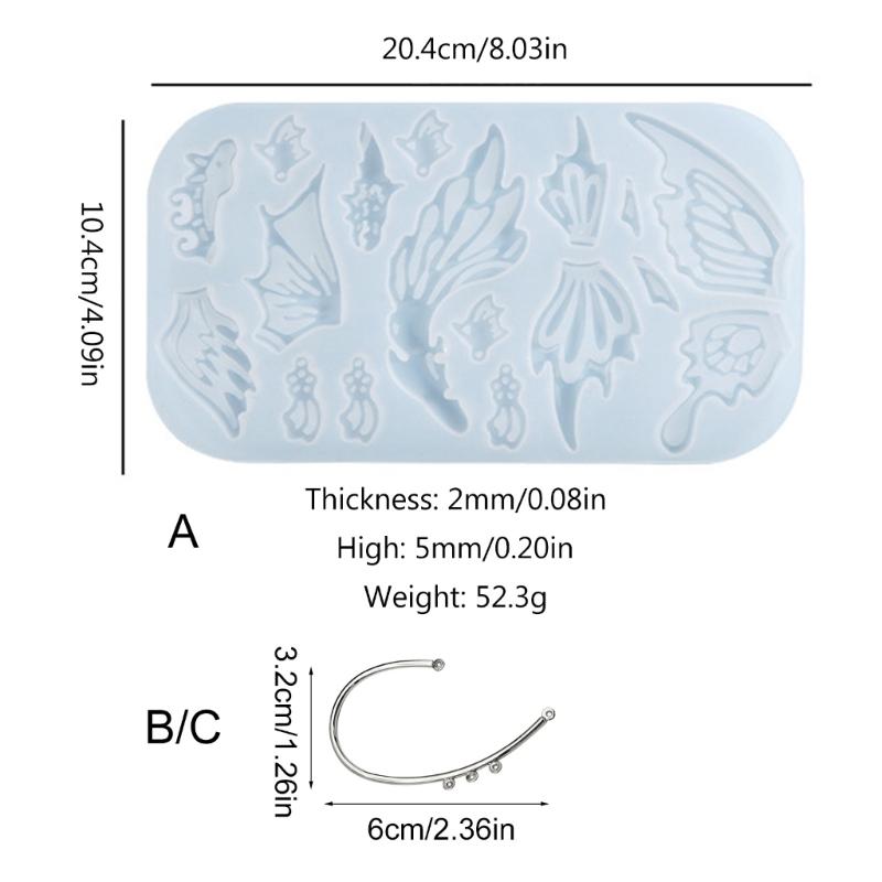 Diy Crystal Epoxy Mold Earrings Jewelry Mold Dangle Pendant Decorations Three-dimensional Butterflies Silicone Mold