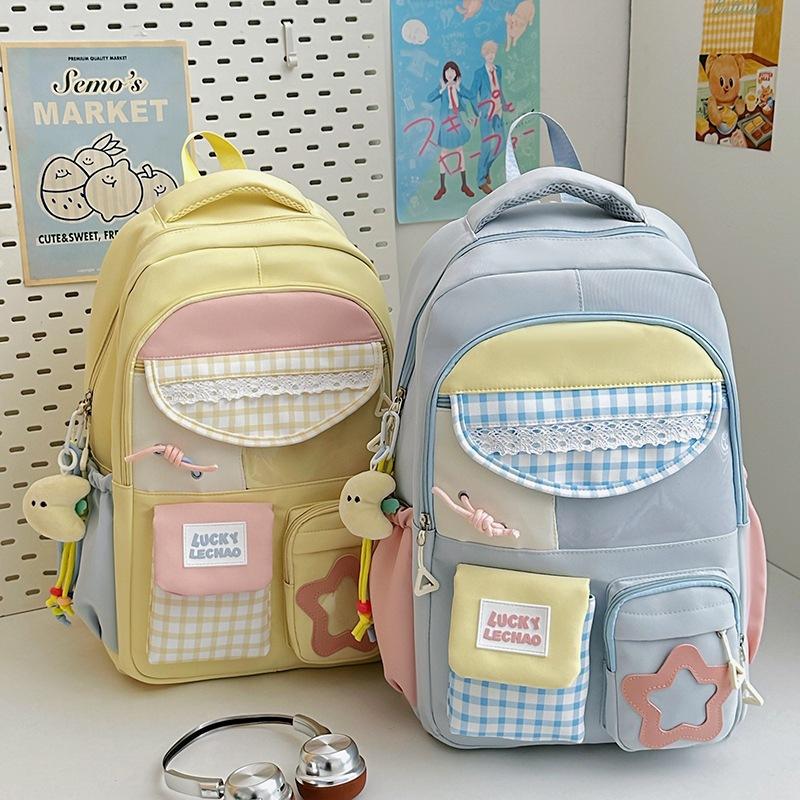 Schoolbag Japanese ins small fresh lace sweet backpack girl light make-up bag large capacity travel casual backpack