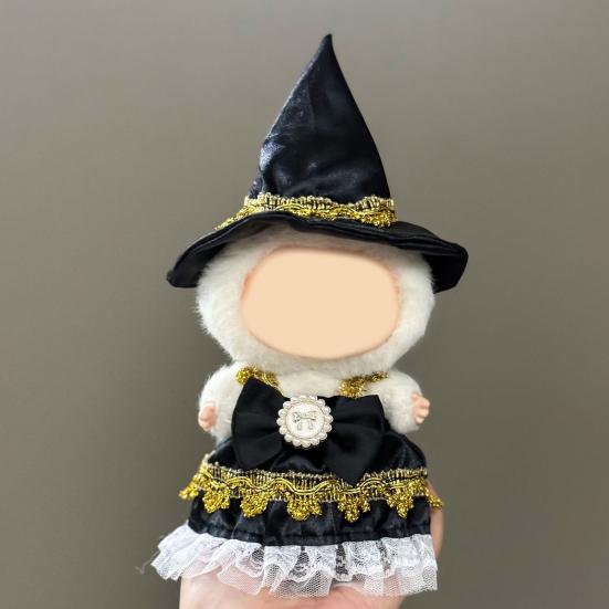 Mini Plush Doll Clothes Sweater Hat Dress Soft Doll Outfits Easy Wear Christmas Halloween Clothing for 17cm Dolls